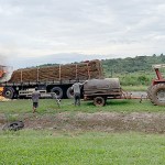 Caminhão carregado de batatas pega fogo na PR 151_4