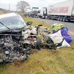 Acidente entre Saveiro e caminhão na PR-151 causa a morte do motorista do carro_foto Fábio Matavelli